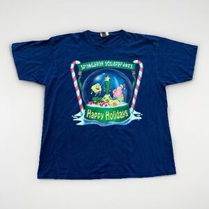 Spongebob Squarepants Shirt Mens XL Nickelodeon Happy Holidays Christmas Y2k